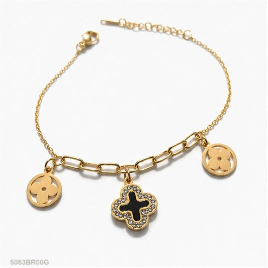 Golden Charm Link Bracelet