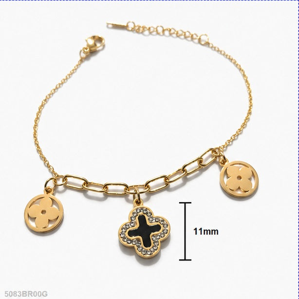 Golden Charm Link Bracelet