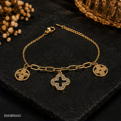 Golden Charm Link Bracelet