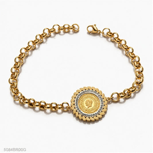 Golden Medallion Chain Bracelet