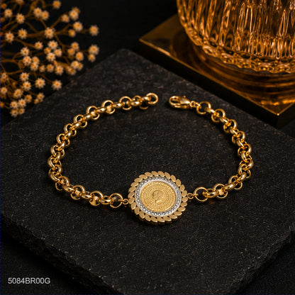 Golden Medallion Chain Bracelet