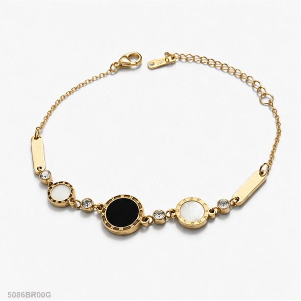 Golden Black White Accent Bracelet