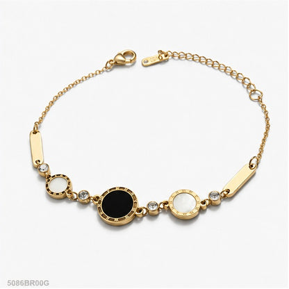 Golden Black White Accent Bracelet
