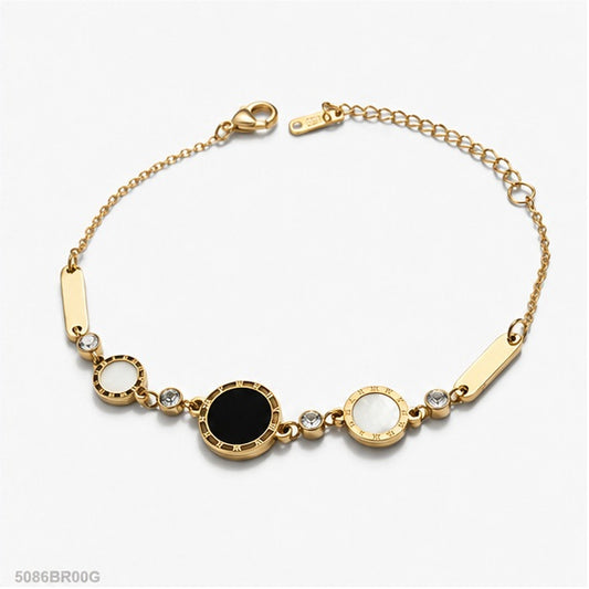 Golden Black White Accent Bracelet