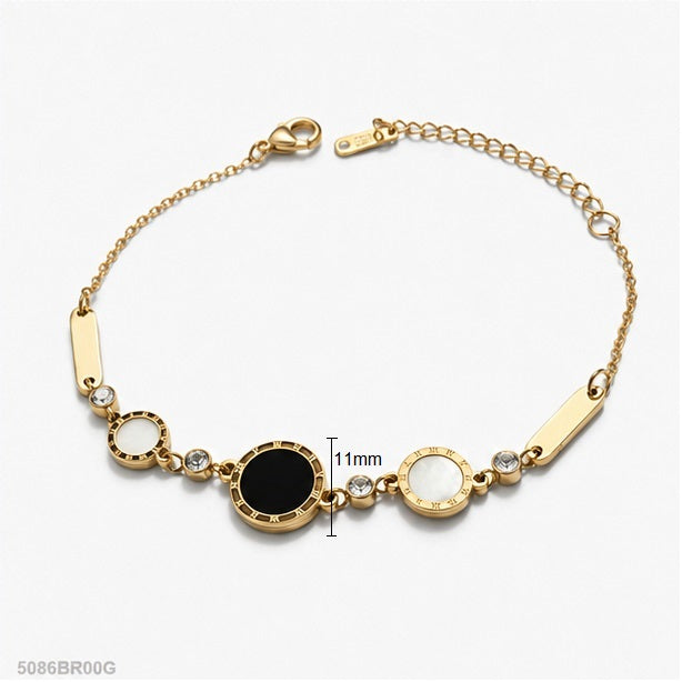 Golden Black White Accent Bracelet