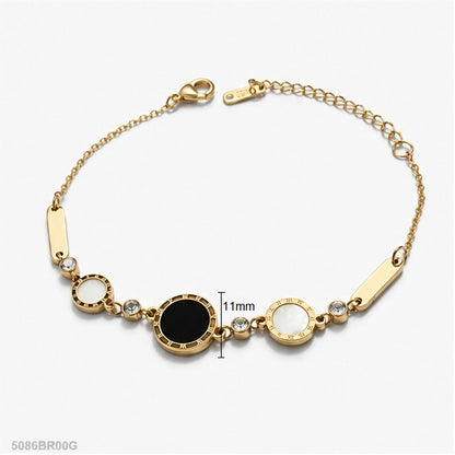 Golden Black White Accent Bracelet