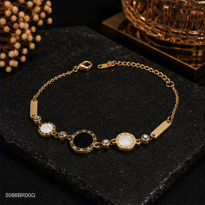 Golden Black White Accent Bracelet