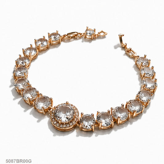Golden Crystal Tennis Bracelet