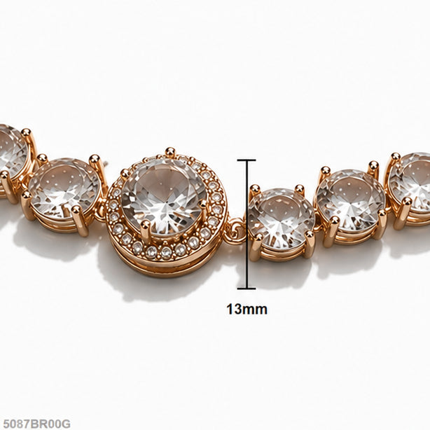 Golden Crystal Tennis Bracelet