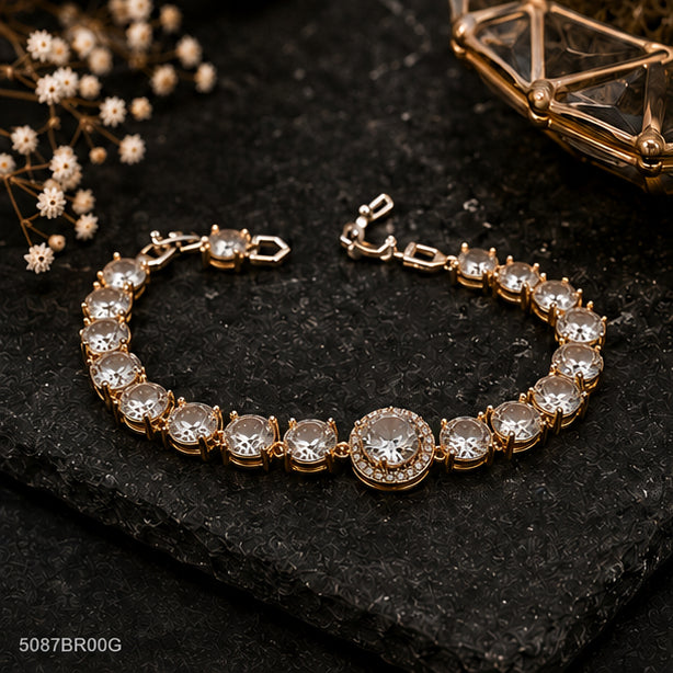 Golden Crystal Tennis Bracelet