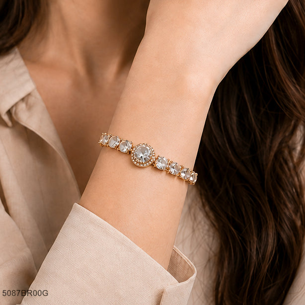 Golden Crystal Tennis Bracelet