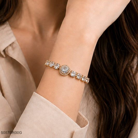 Golden Crystal Tennis Bracelet