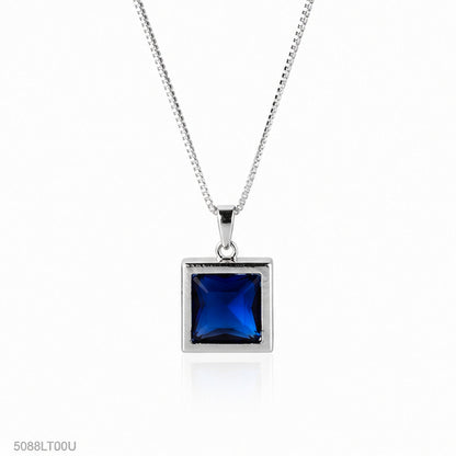 Blue Square Pendant Locket