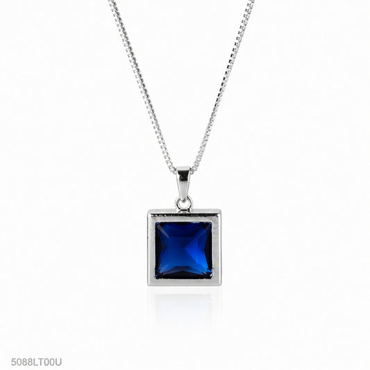 Blue Square Pendant Locket