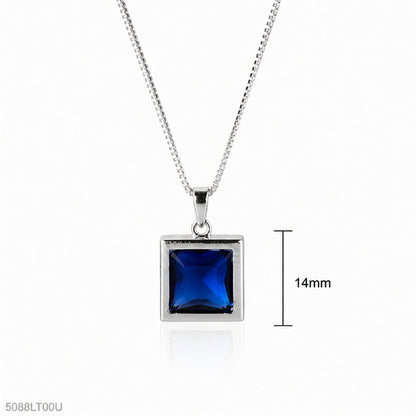 Blue Square Pendant Locket
