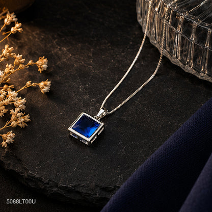 Blue Square Pendant Locket