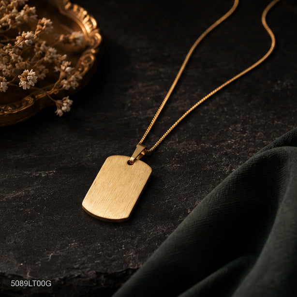 Golden Textured Rectangle Locket