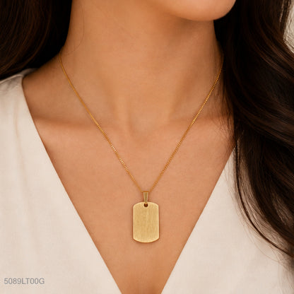 Golden Textured Rectangle Locket