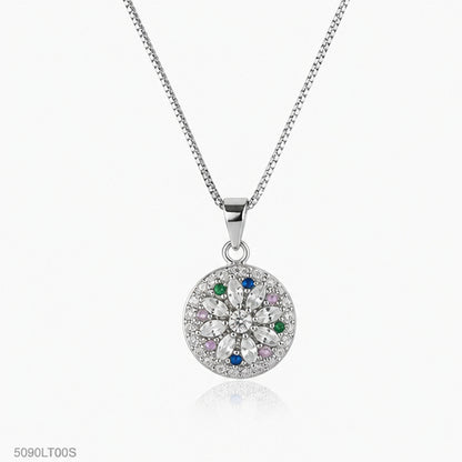 Silver Round Multicolor Locket