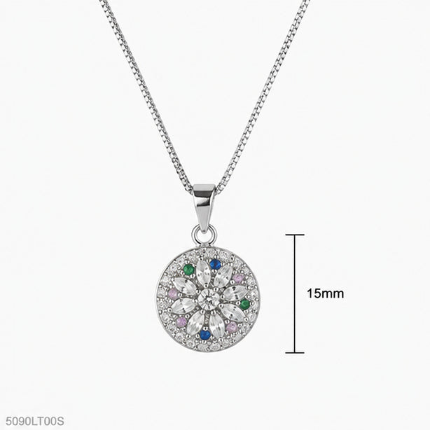 Silver Round Multicolor Locket