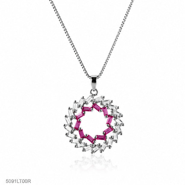 Magenta Halo Crystal Locket
