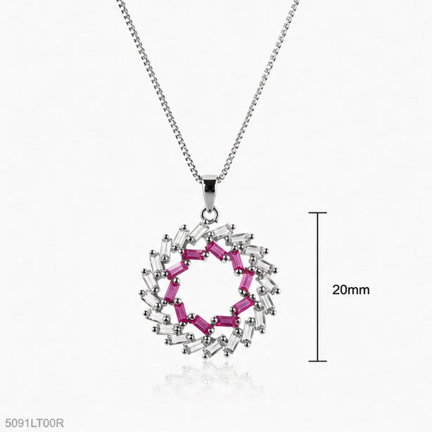 Magenta Halo Crystal Locket
