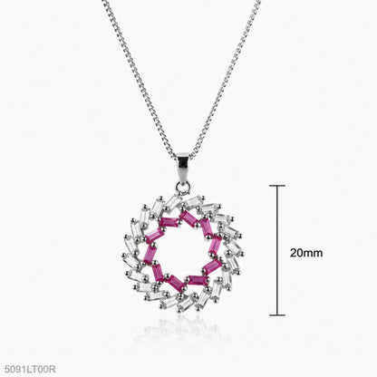 Magenta Halo Crystal Locket