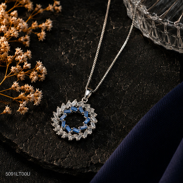 Blue Halo Crystal Locket