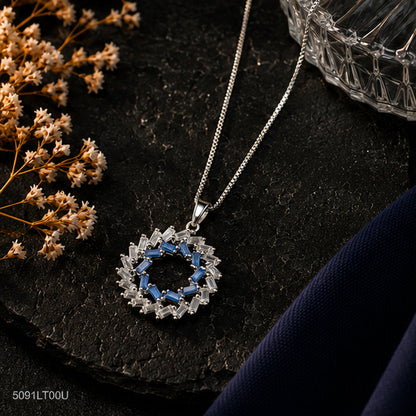 Blue Halo Crystal Locket