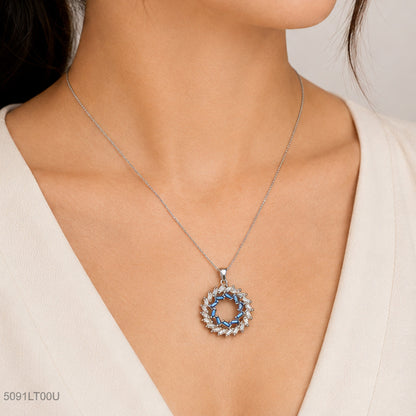 Blue Halo Crystal Locket