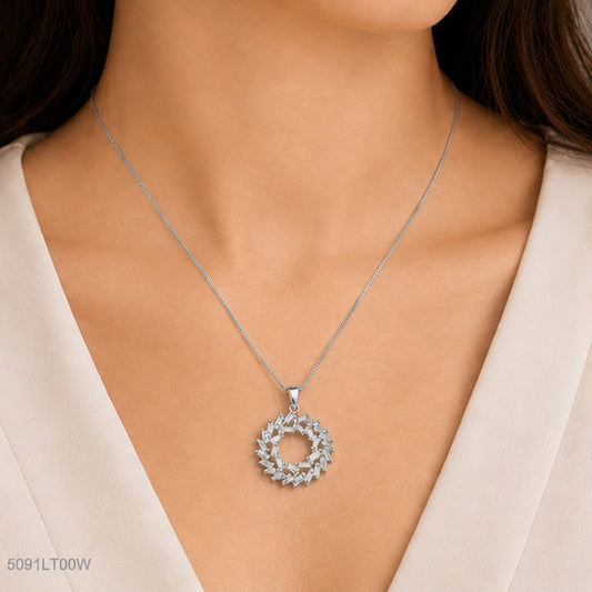 Silver Halo Crystal Locket