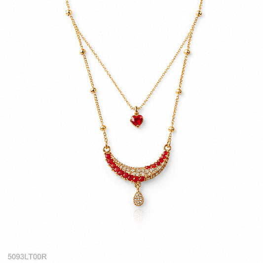 Red Beaded Layered Locket