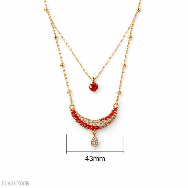 Red Beaded Layered Locket