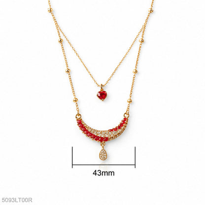 Red Beaded Layered Locket