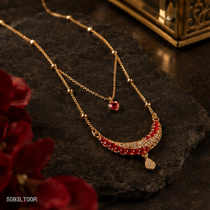 Red Beaded Layered Locket
