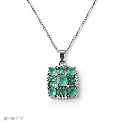 Mint Square Crystal Locket