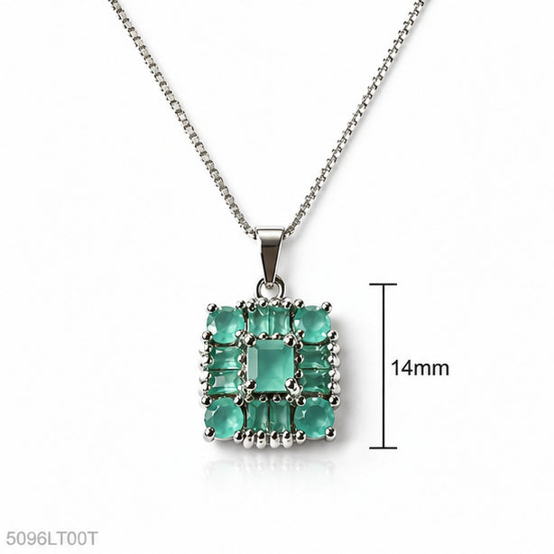 Mint Square Crystal Locket