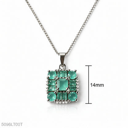 Mint Square Crystal Locket