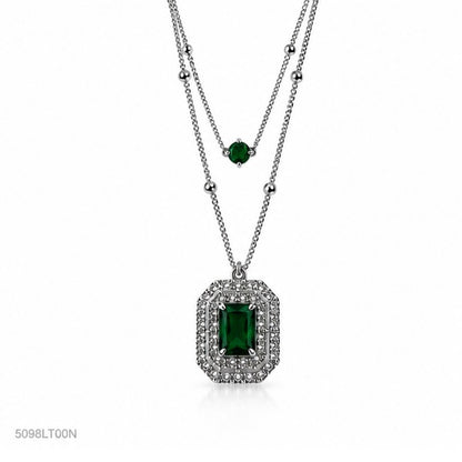 Green Rectangular Crystal Locket