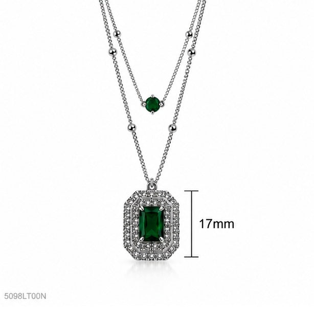 Green Rectangular Crystal Locket