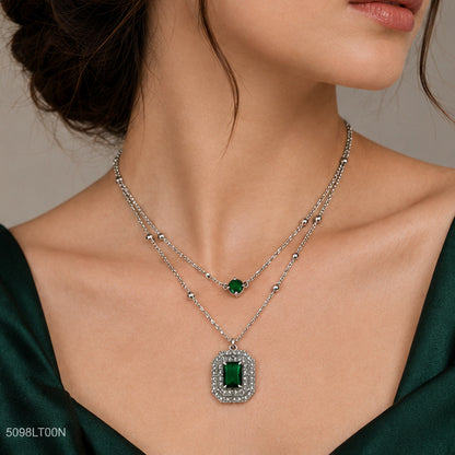 Green Rectangular Crystal Locket