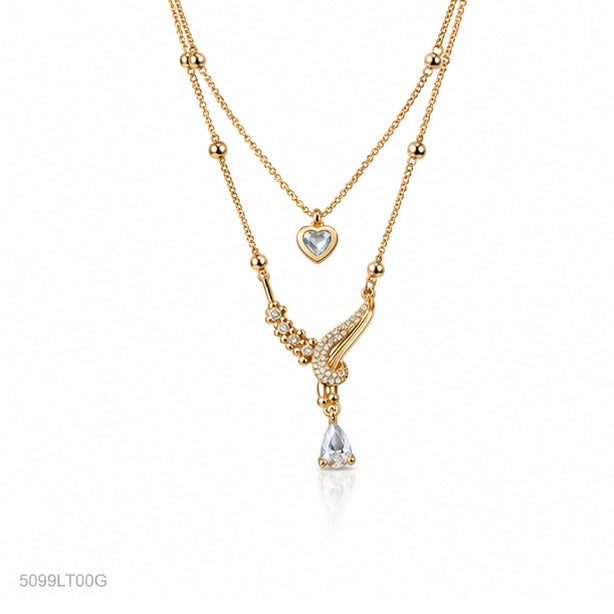 Golden Layered Crystal Locket
