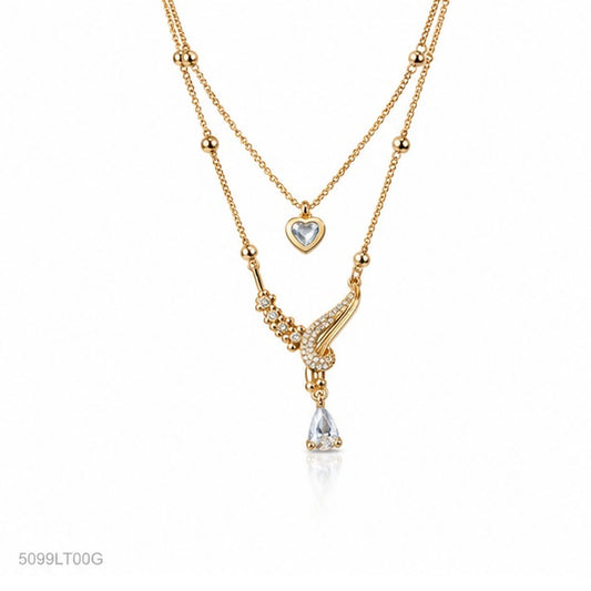 Golden Layered Crystal Locket