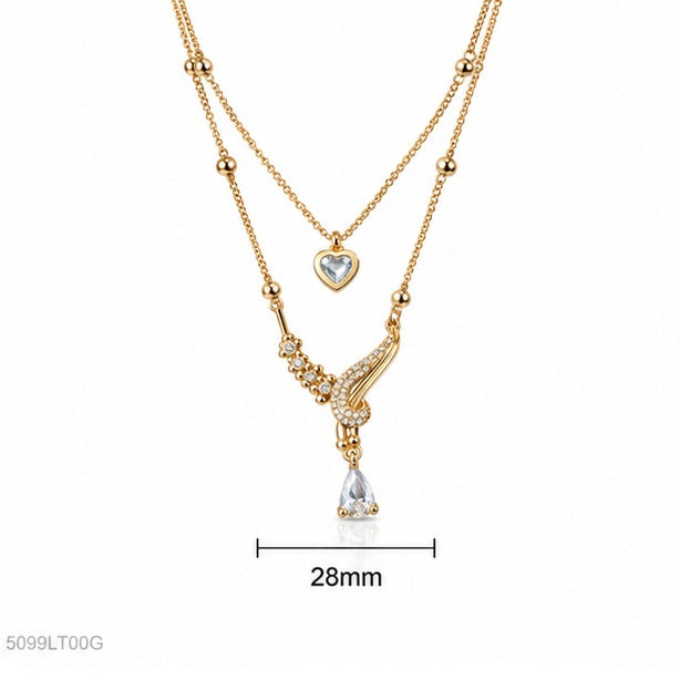 Golden Layered Crystal Locket