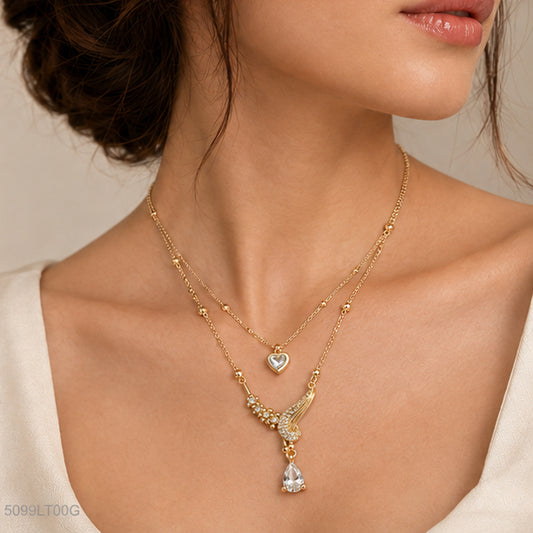Golden Layered Crystal Locket