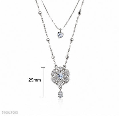 Silver Floral Crystal Locket