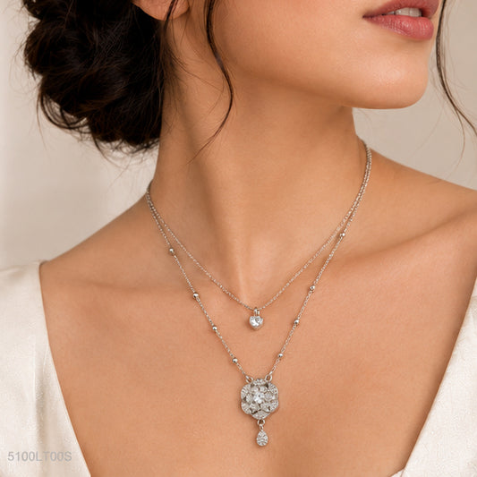 Silver Floral Crystal Locket