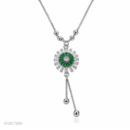 Green Floral Drop Locket