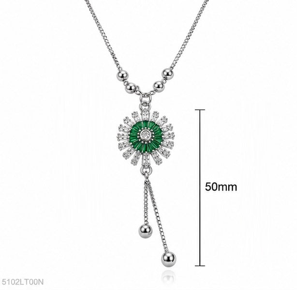 Green Floral Drop Locket