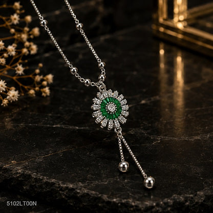 Green Floral Drop Locket